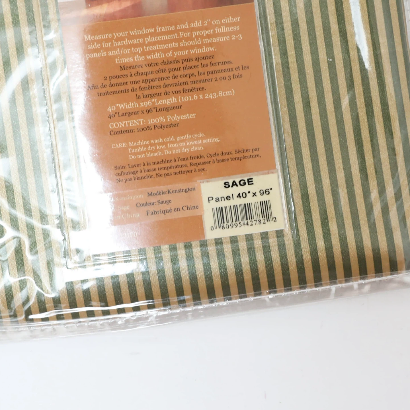 New Kensington One Striped Curtain Gold Green 40 - photo 2
