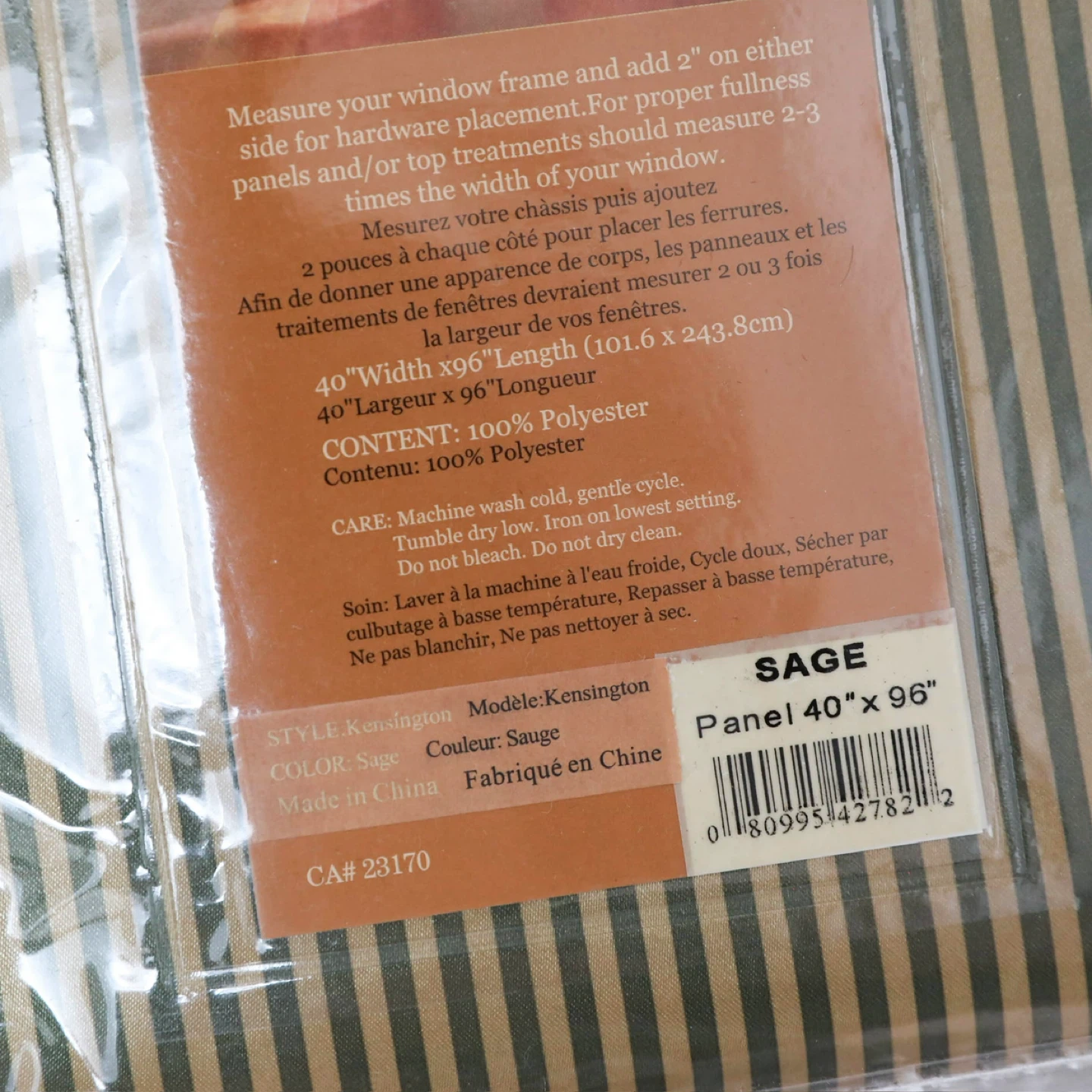 New Kensington One Striped Curtain Gold Green 40 - photo 3
