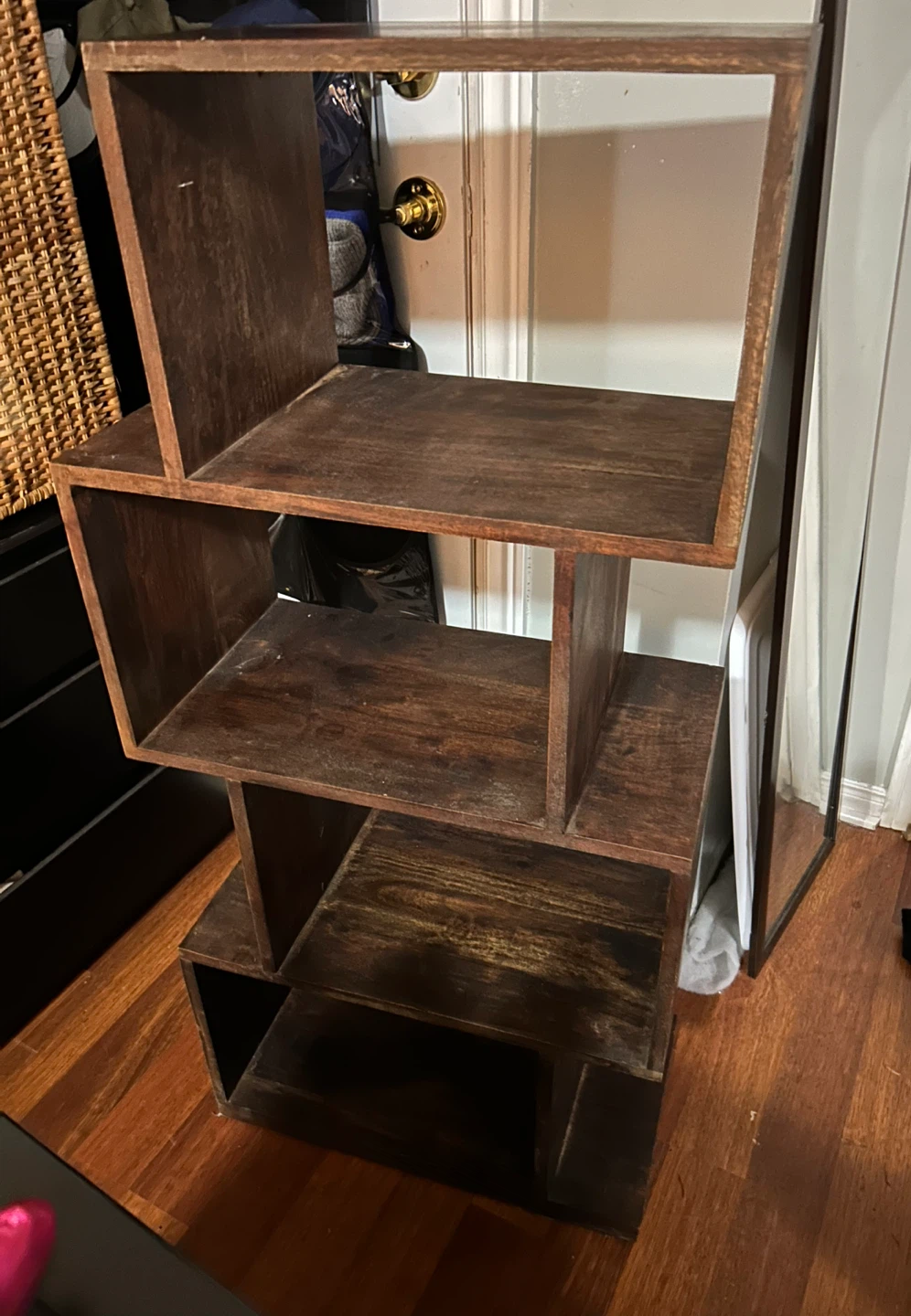 Wooden Tiered Book Shelf Unit