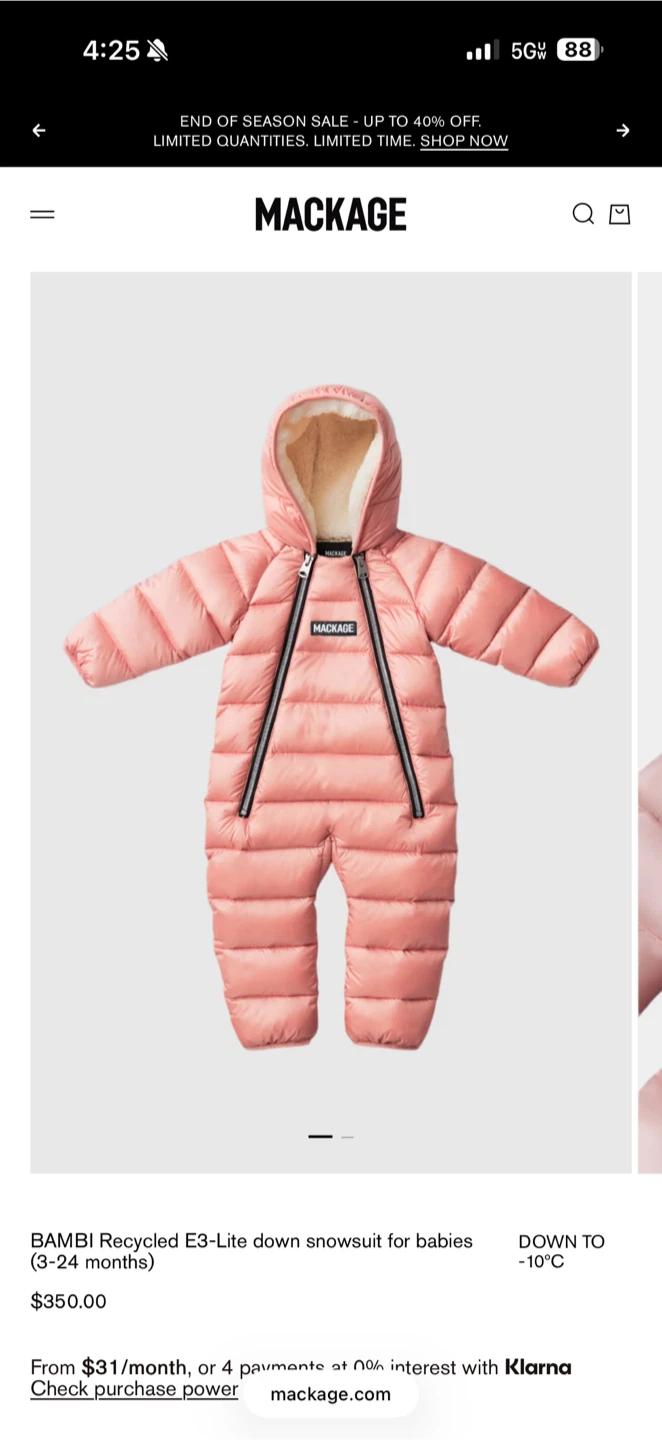 6-12 months Mackage snowsuit - photo 2