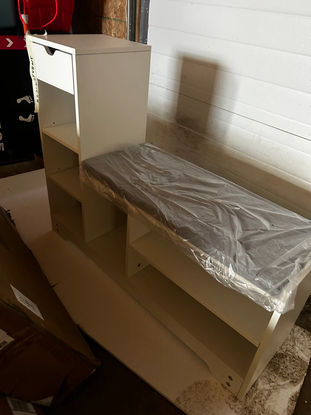 Upholstered Shoe Storage Bench w/ Drawer - photo 3