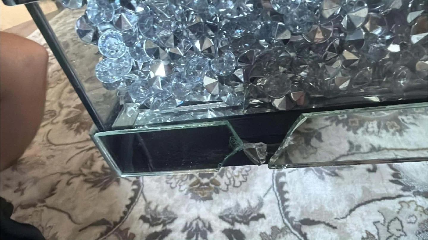 Crushed Diamond Mirrored Coffee Table - photo 5