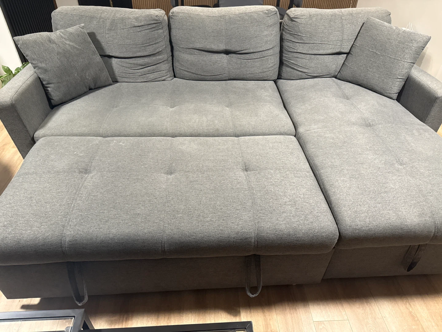 Grey Sectional Sofa Bed with Storage - photo 2