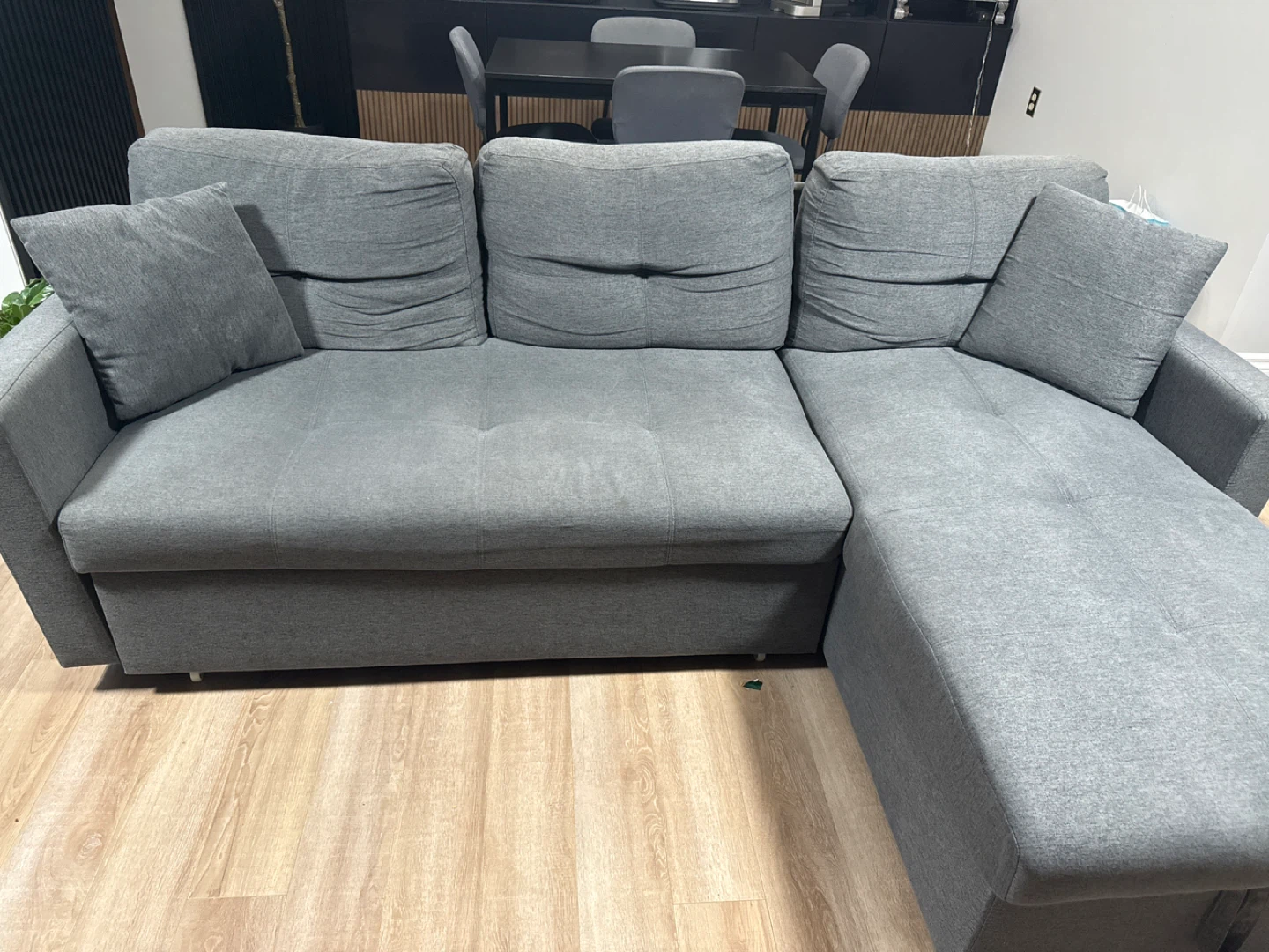 Grey Sectional Sofa Bed with Storage