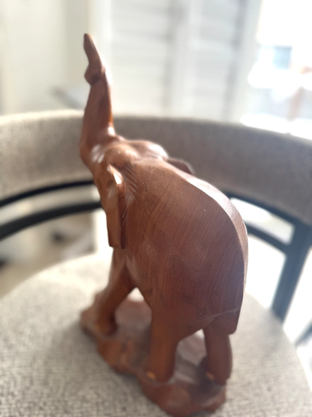 Two (2) Wooden Carved Elephant Figurine - photo 3