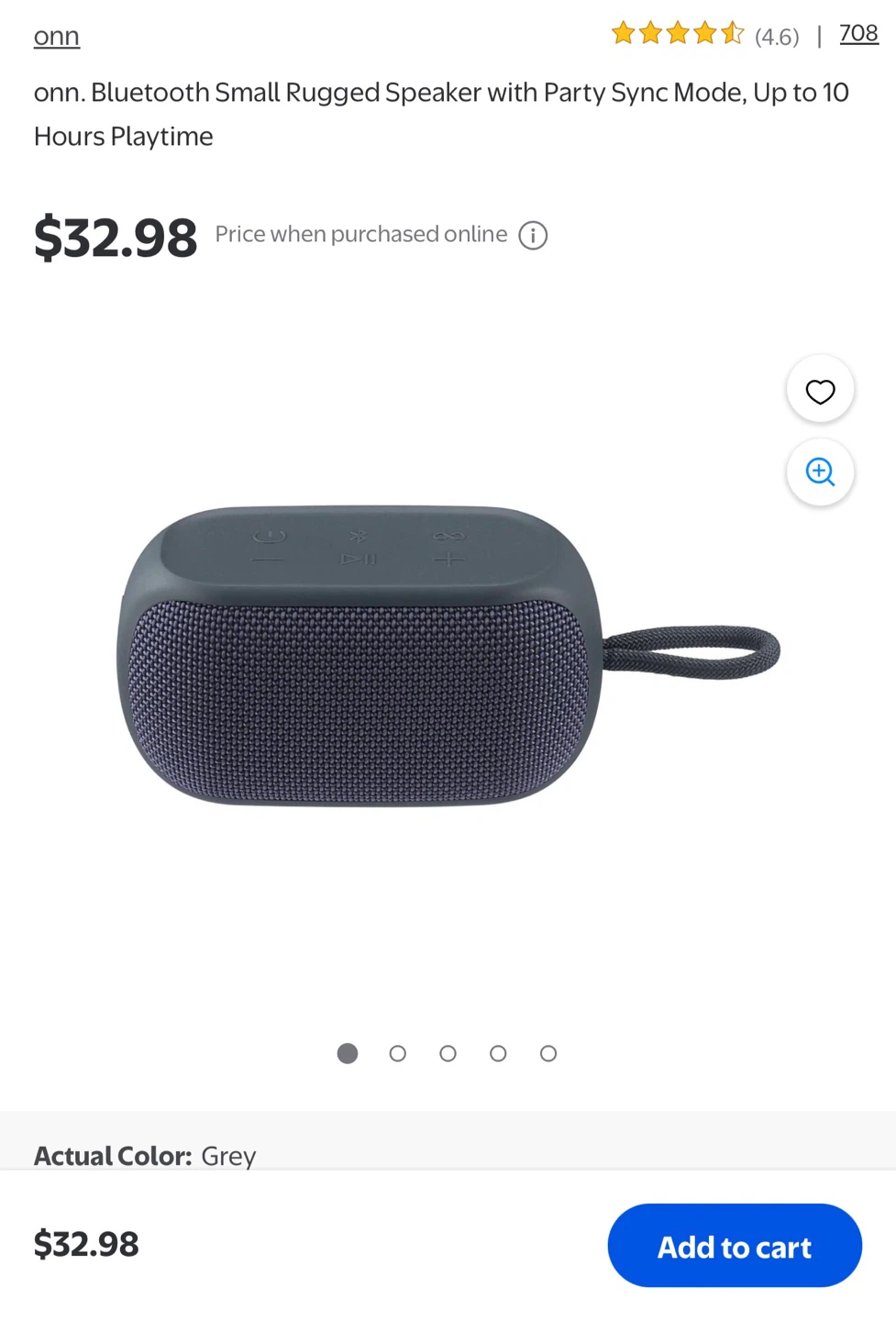 onn. Bluetooth Small Rugged Speaker - photo 5