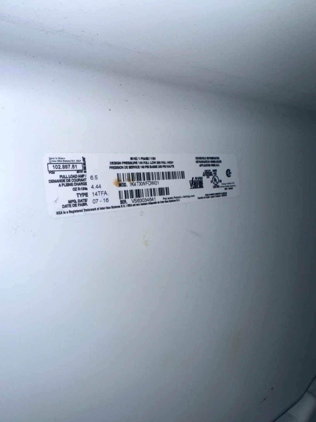 Not working White IKEA Refrigerator - photo 4