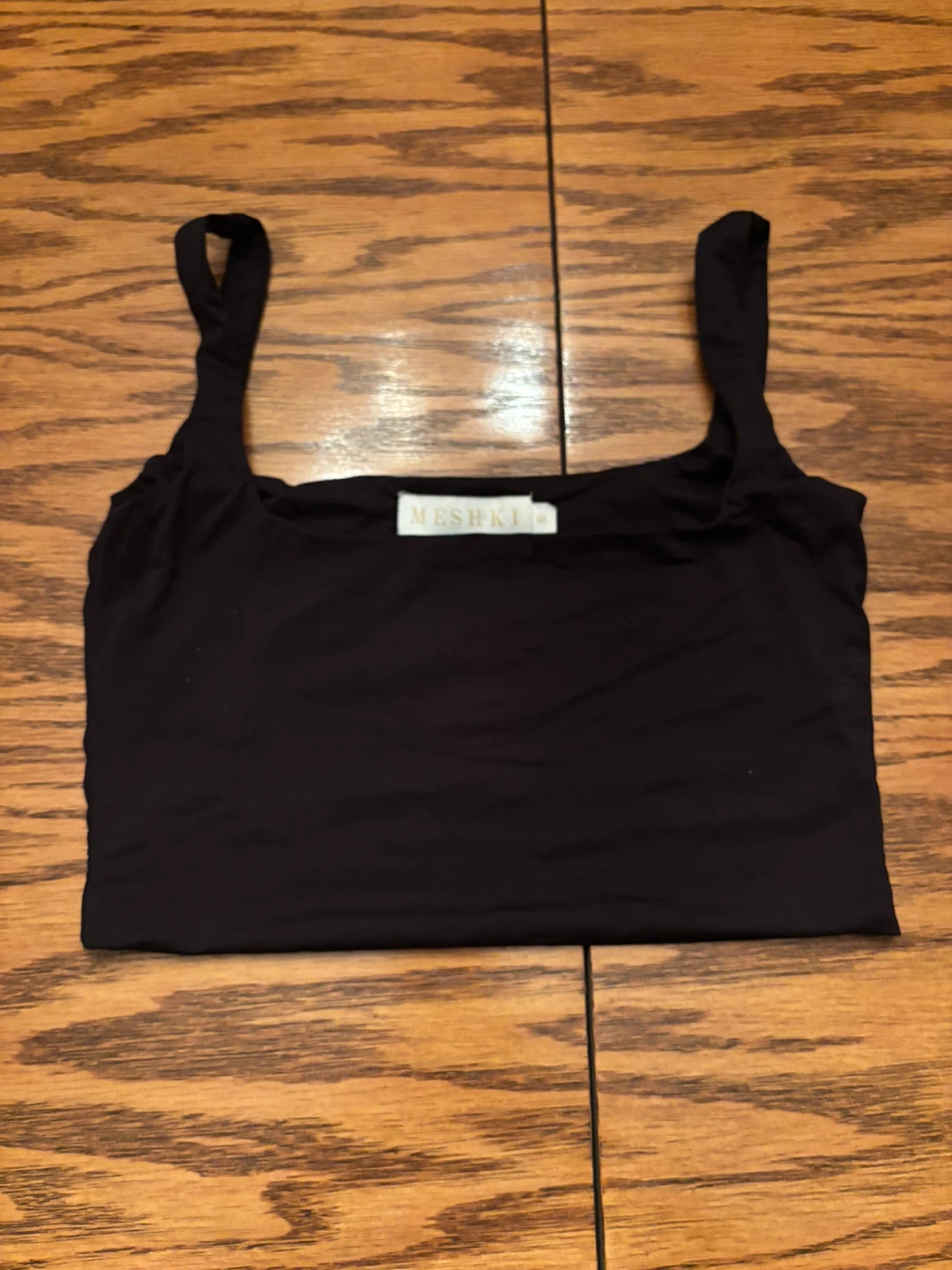 MESHKI Black Crop Tank Top