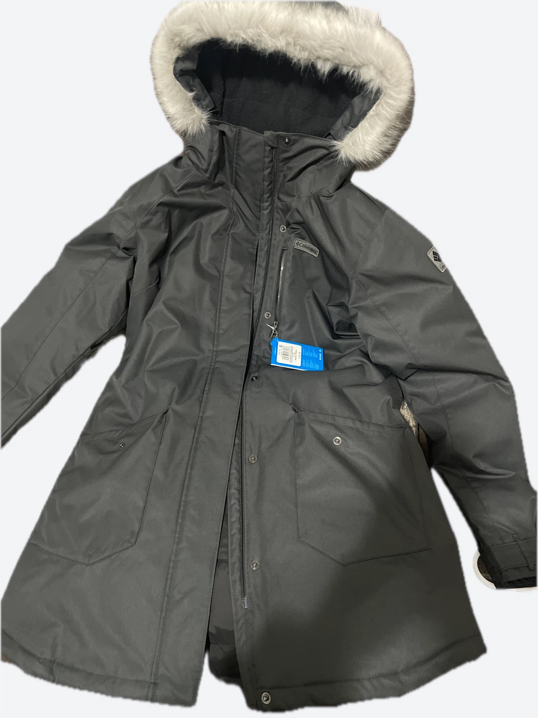 Columbia Women's Black Faux Fur Hooded Winter Parka
