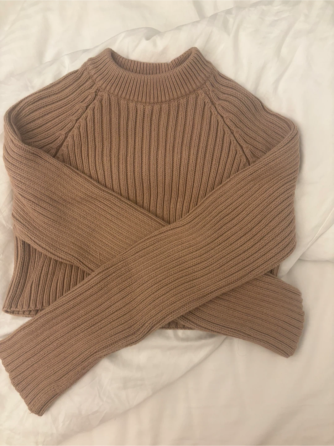 Zara brown crop knit