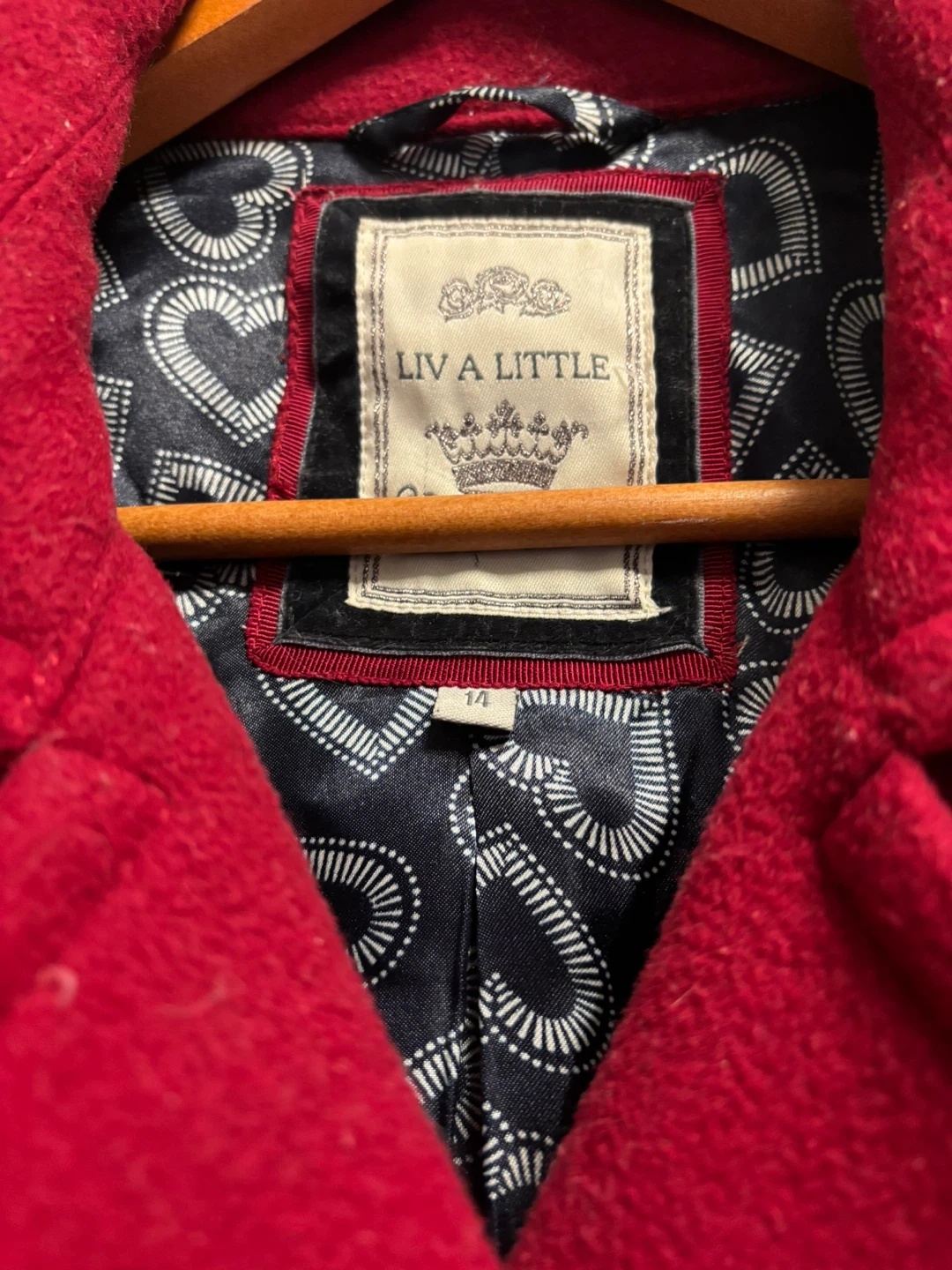 Liv a Little Red Double-Breasted Peacoat Size 14 - photo 5