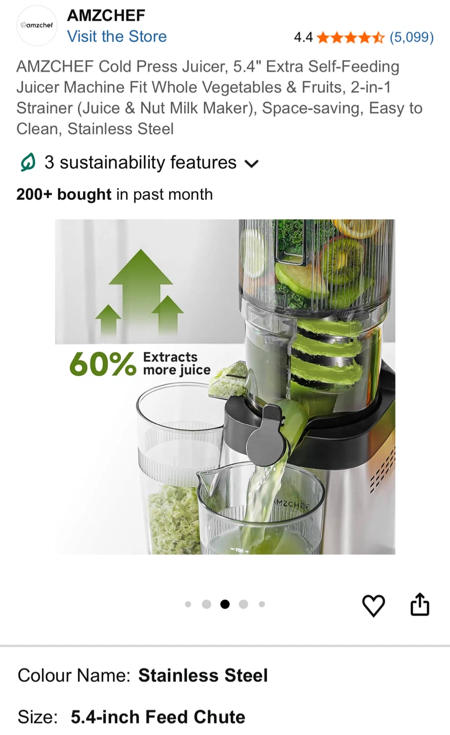 AMZCHEF Cold Press Juicer - photo 5