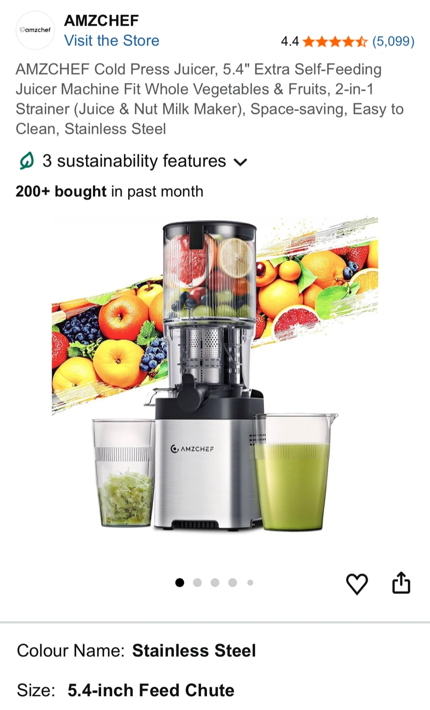 AMZCHEF Cold Press Juicer