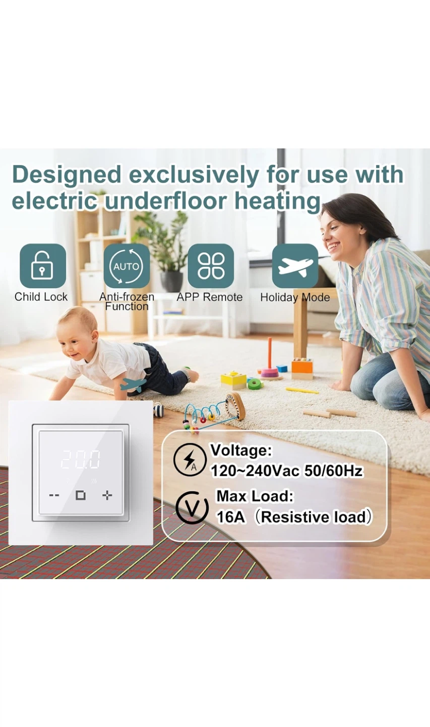 ET-44W Programmable Thermostat for Electric Underfloor Heating - photo 4