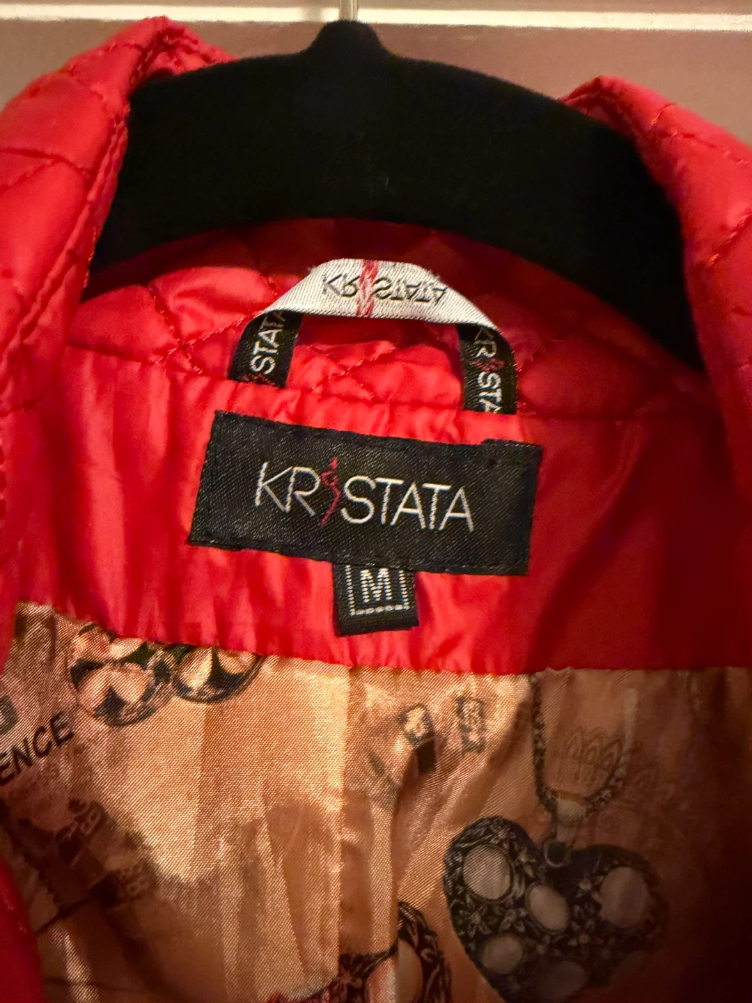 KR STATA Quilted Red Coat Jacket Size S - photo 3