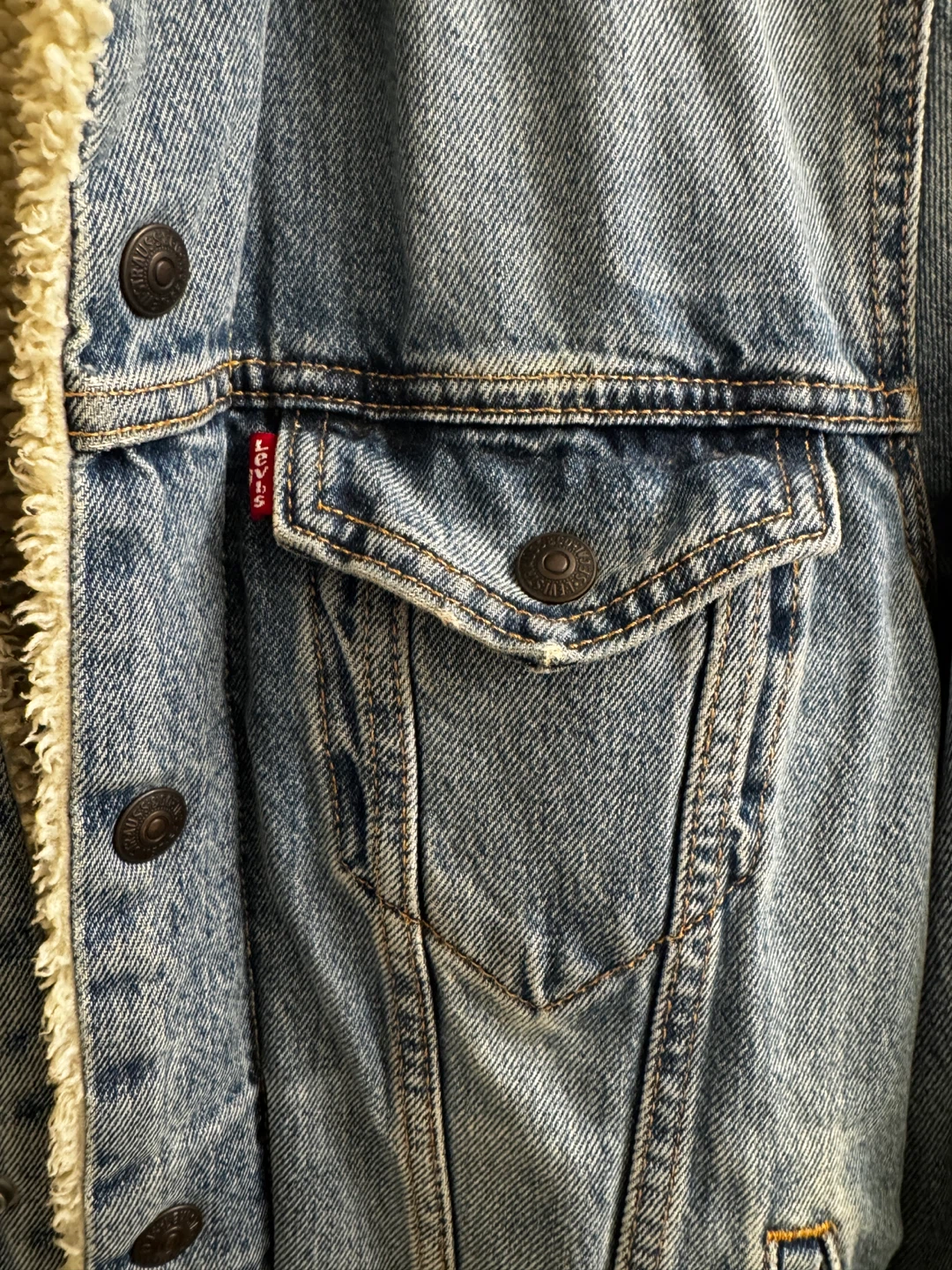 Levi's Denim Sherpa Lined Trucker Jacket - photo 4