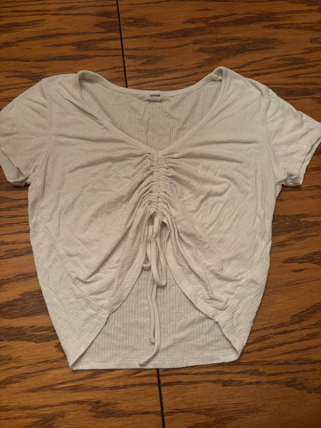 GARAGE Women's Ruched V-Neck Cropped Top