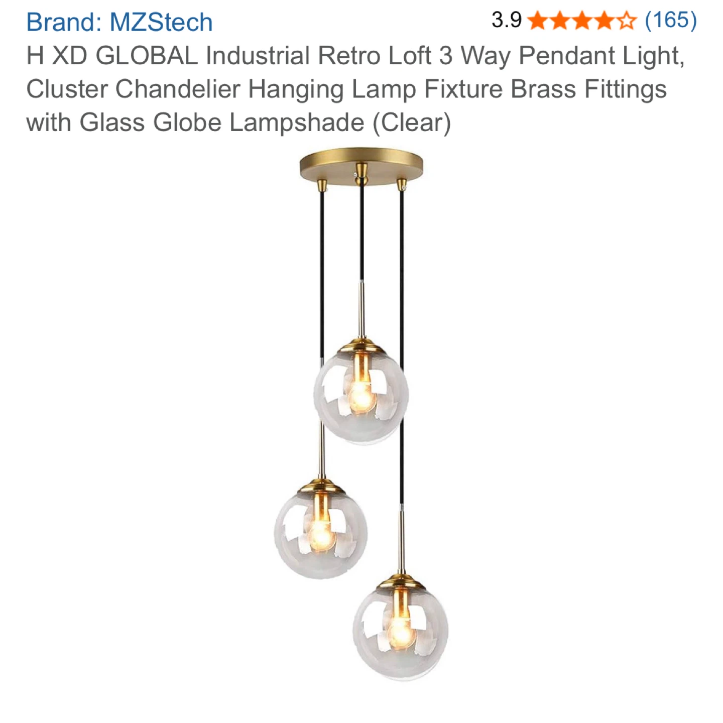 MZSTech 3 Way Industrial Retro Pendant Light Fixture