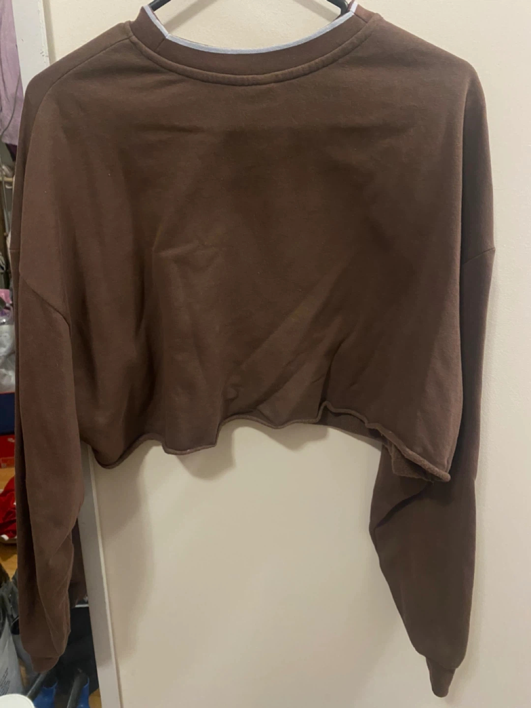Divided by H&M Cropped Sweatshirt - Brown - Size L - photo 2
