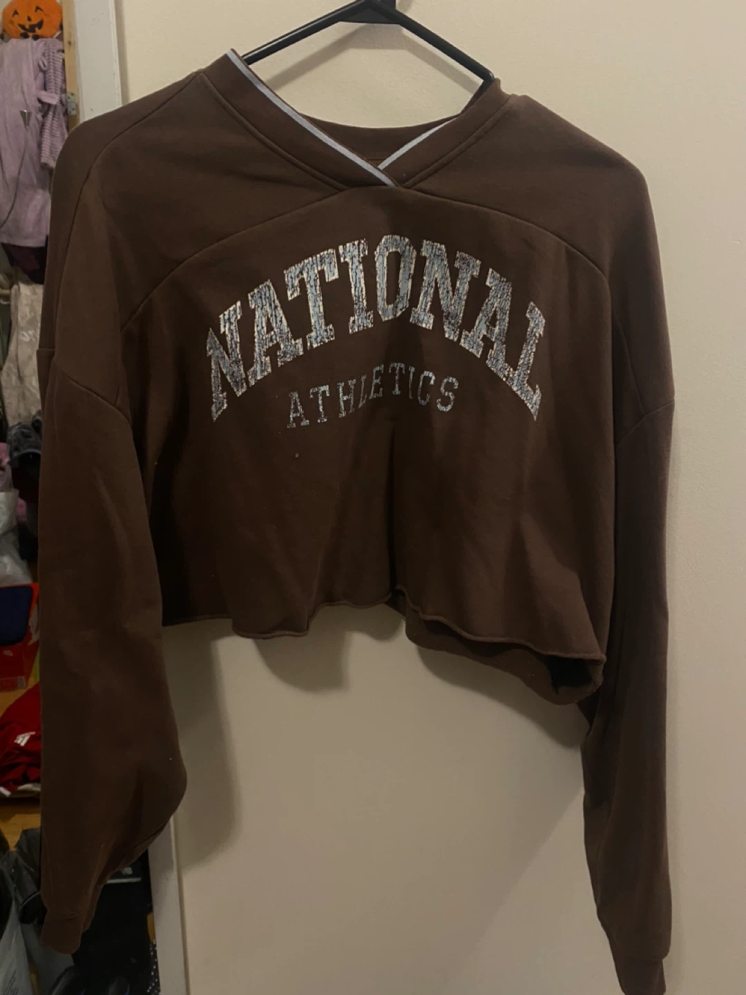 Divided by H&M Cropped Sweatshirt - Brown - Size L