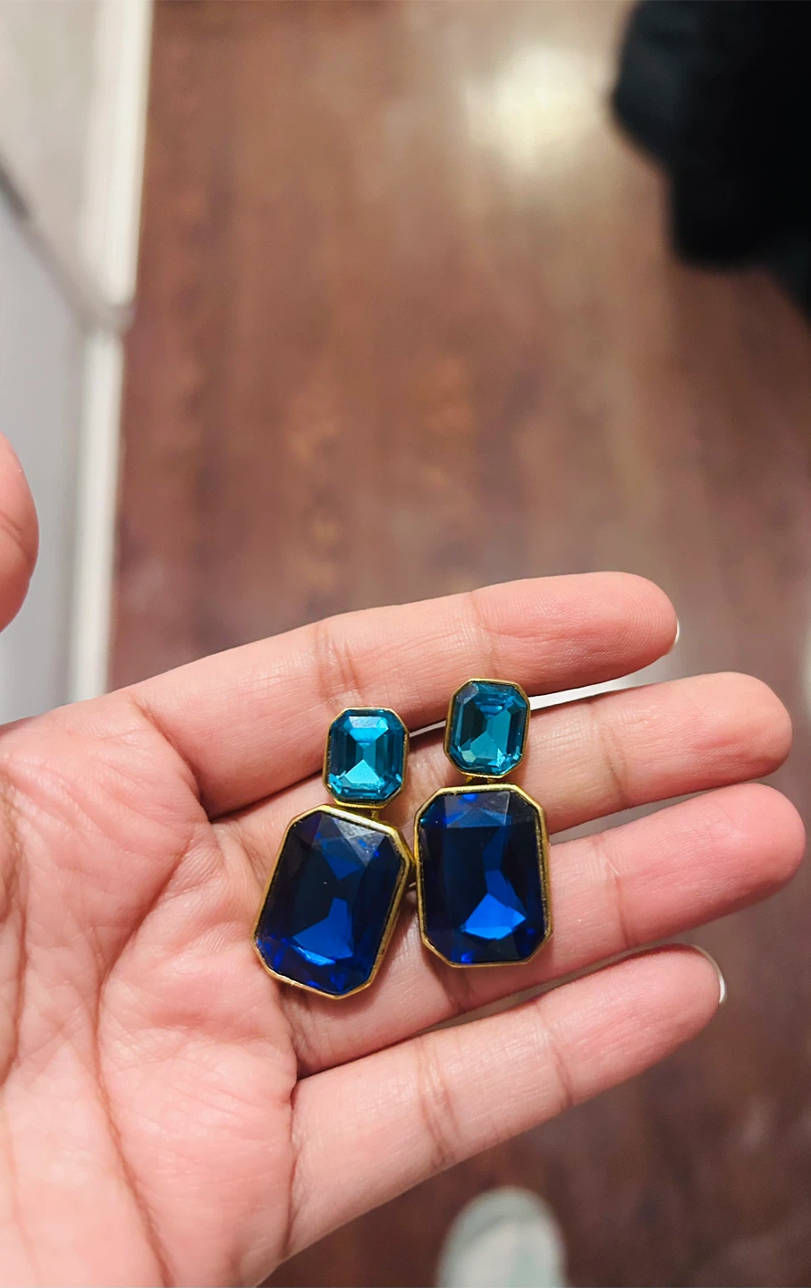 Blue Gemstone Drop Earrings - photo 2