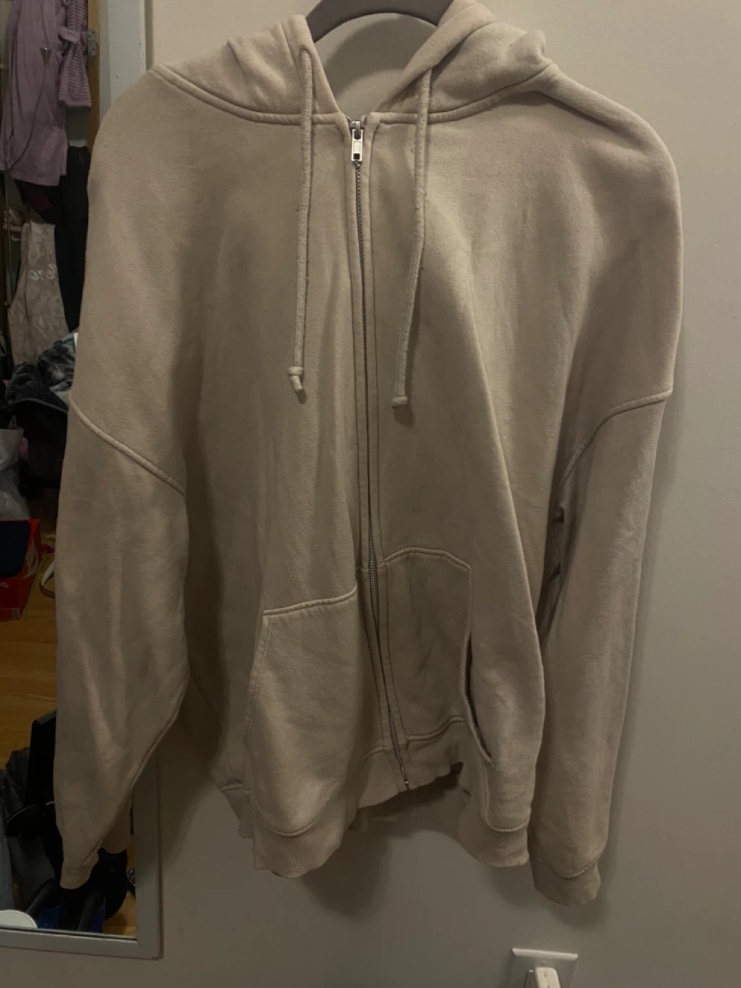 Divided by H&M Beige Zip-Up Hoodie