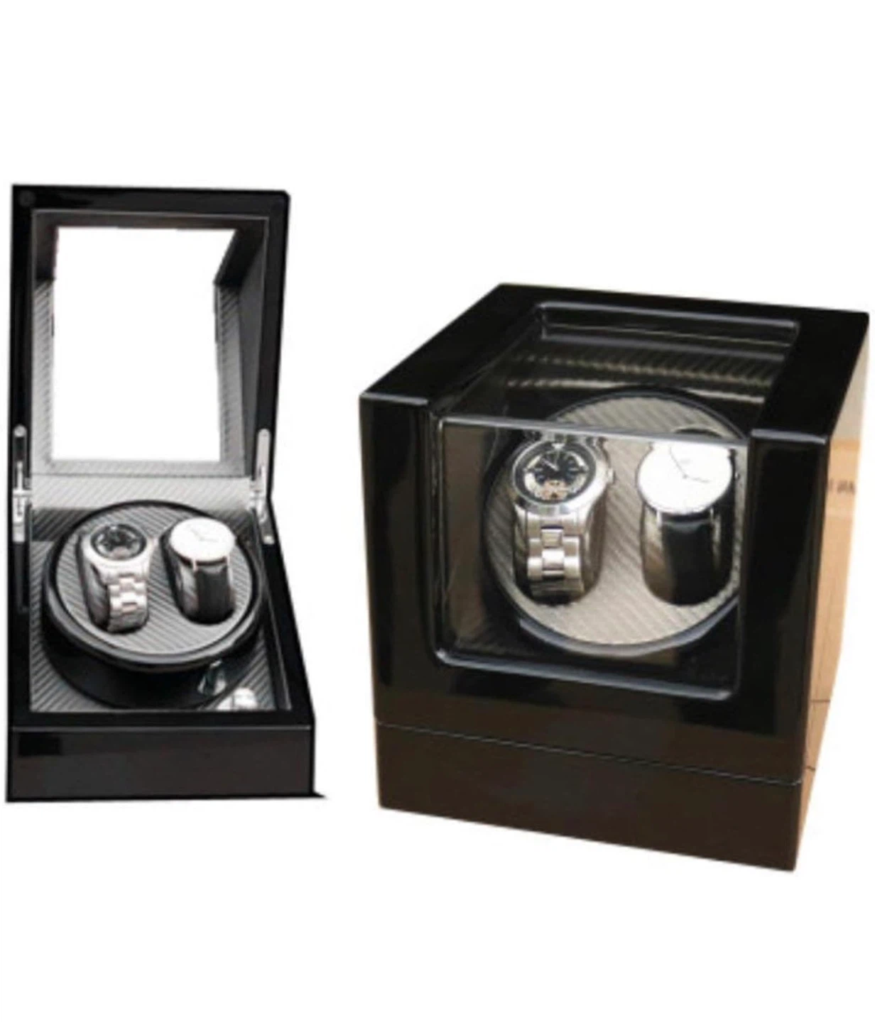 Black Double Watch Winder Box - photo 2