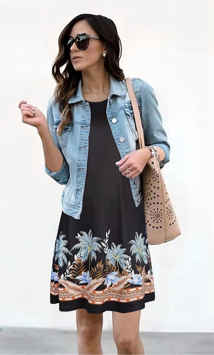 NEW! Coconut Black Tropical Print Mini Dress - photo 3