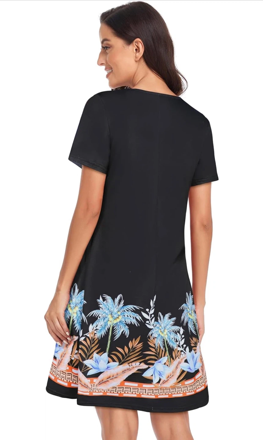 NEW! Coconut Black Tropical Print Mini Dress - photo 5