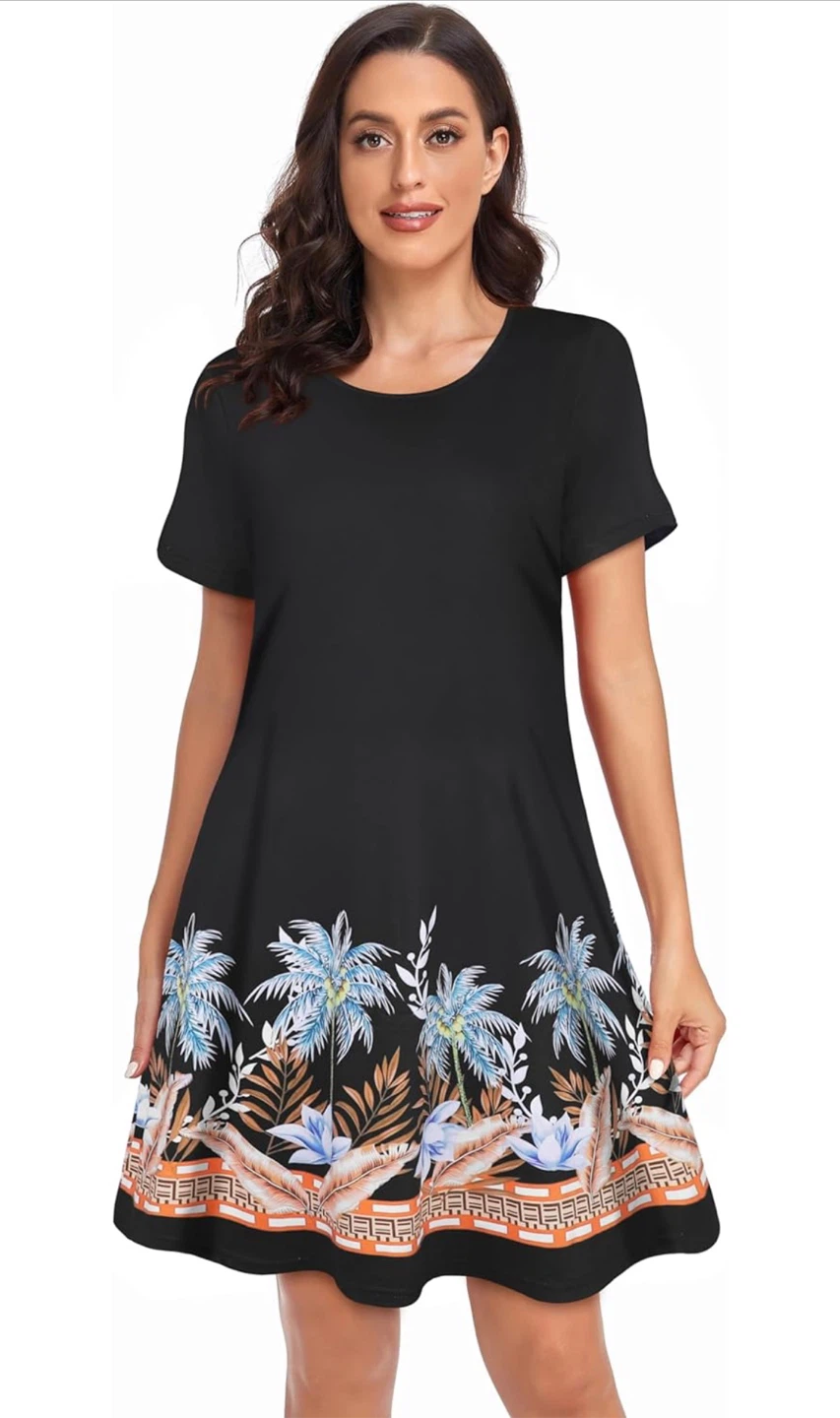 NEW! Coconut Black Tropical Print Mini Dress - photo 2