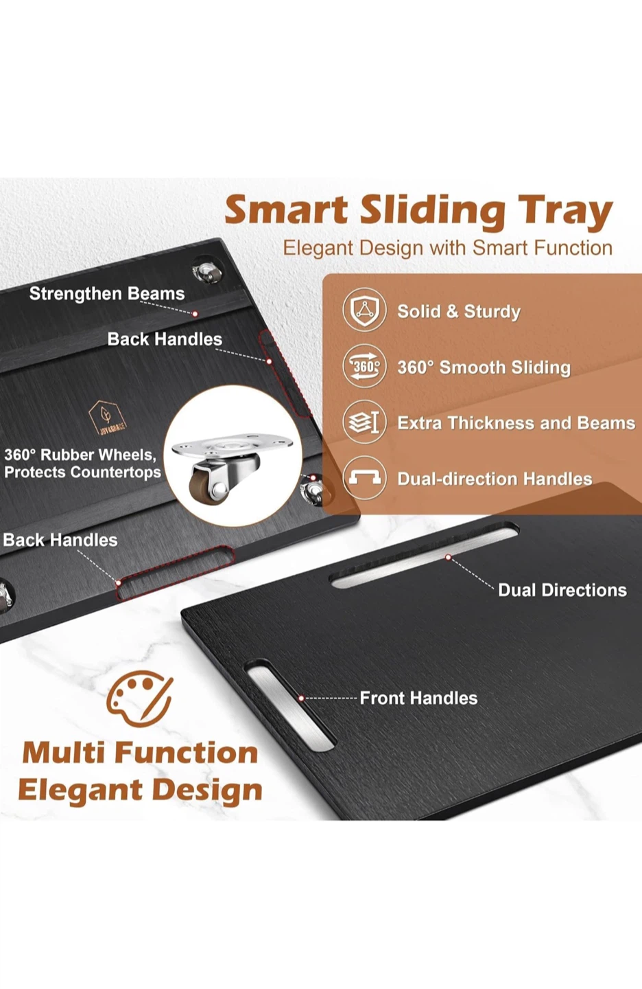 Black Sliding Tray for Coffee Maker or Small Appliances - photo 5