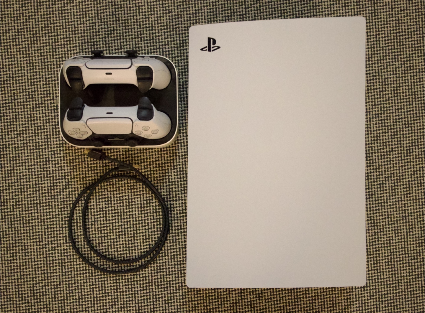 PlayStation 5 Disc edition with 2 controllers, charging dock