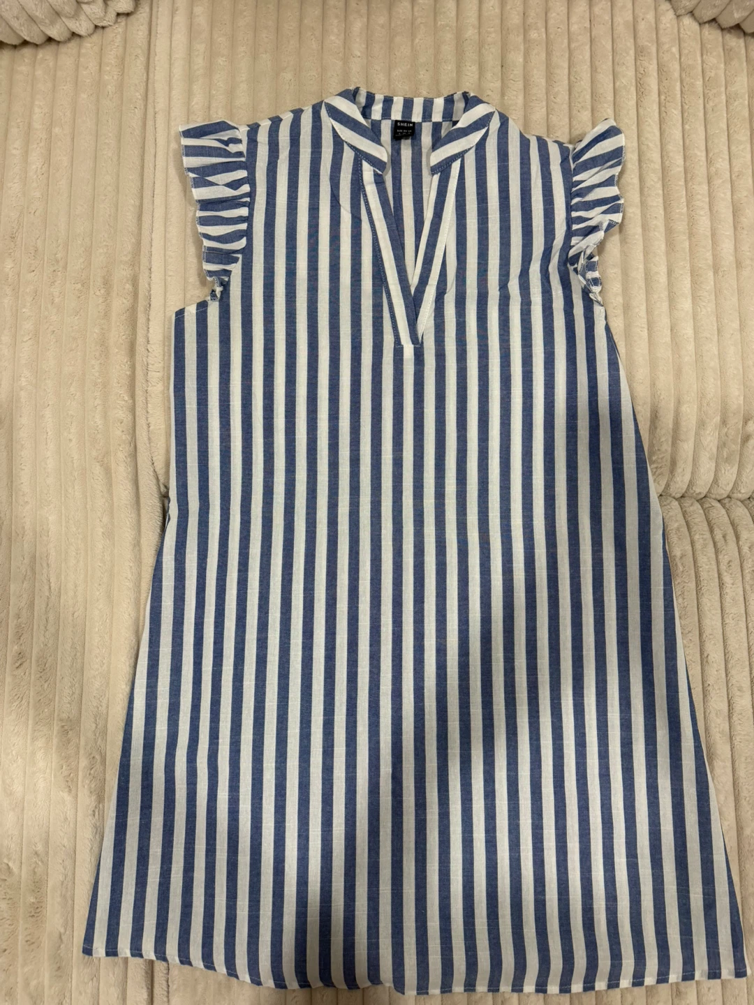 Blue and White Striped Dress
