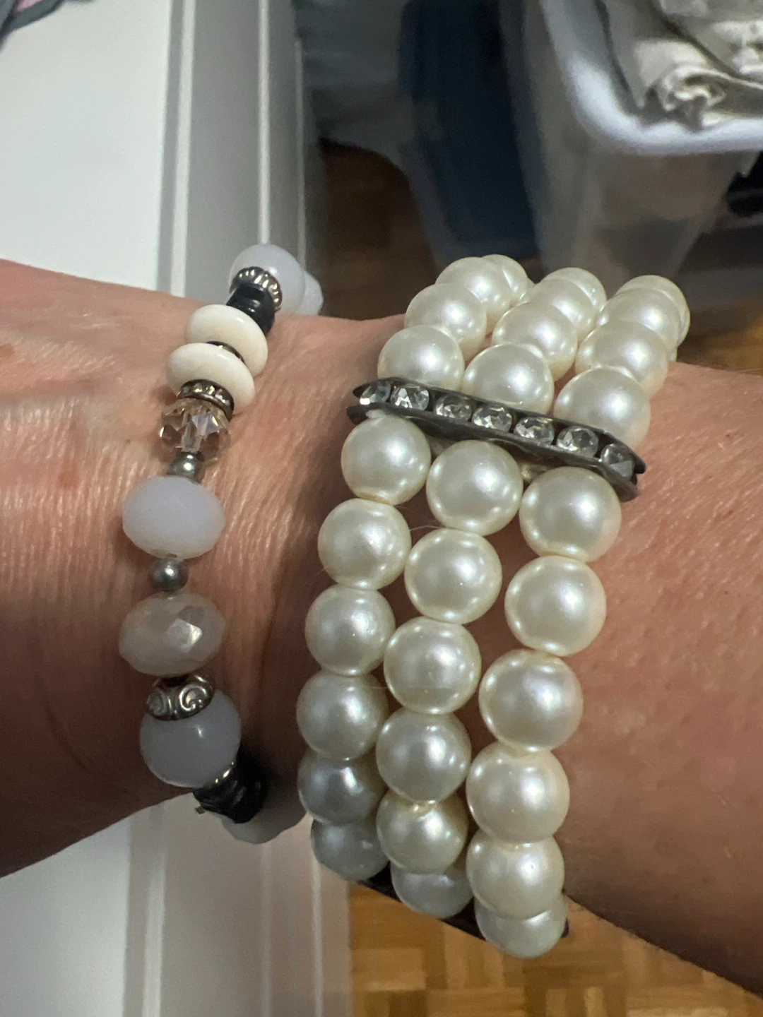 Set of 2 Bracelets - Faux Pearl & Mixed Bead - photo 3