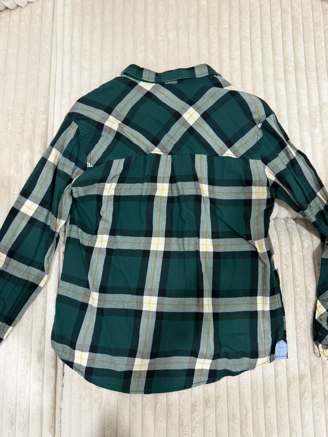 Bershka Green Plaid Flannel Shirt Size S - photo 2