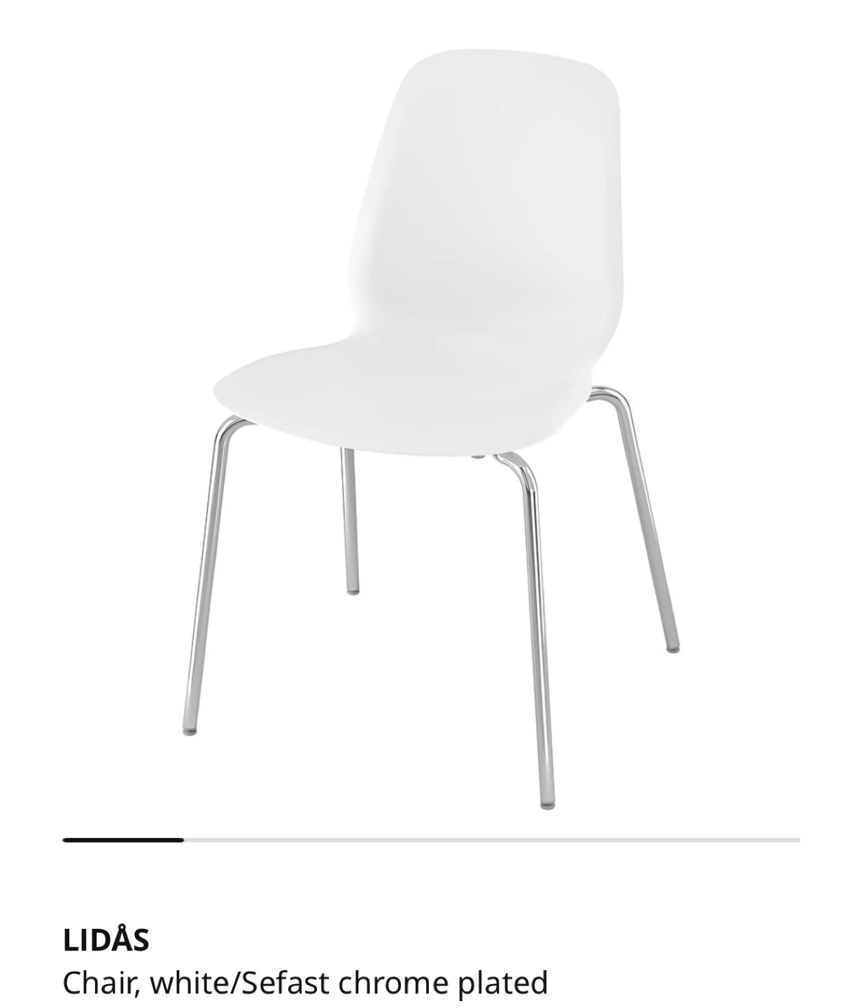 IKEA LIDÅS Chair - White/Chrome - photo 4
