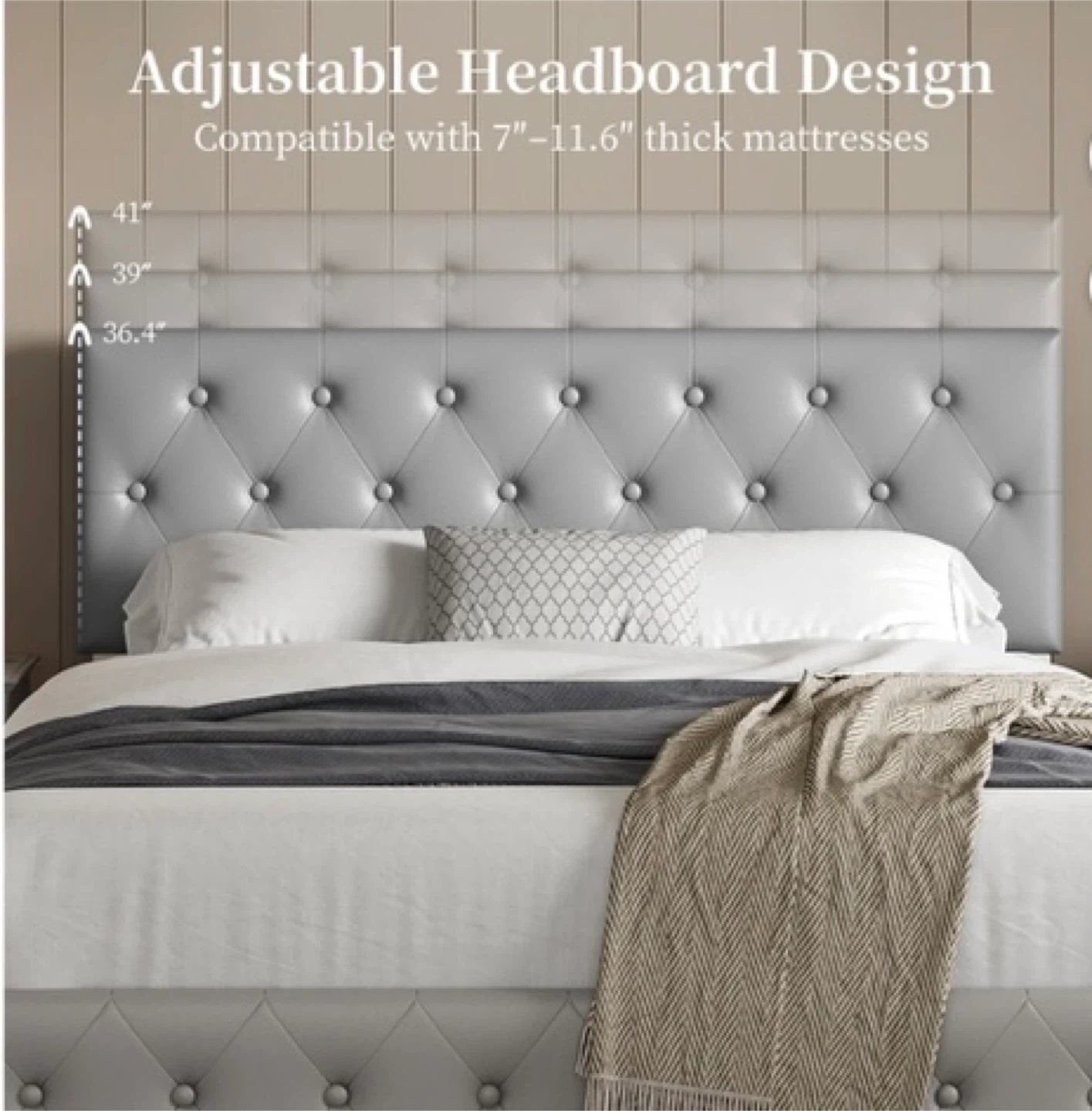 Yaheetech Faux Leather Queen,  (BRAND NEW IN BOX)SOLD ! - photo 4