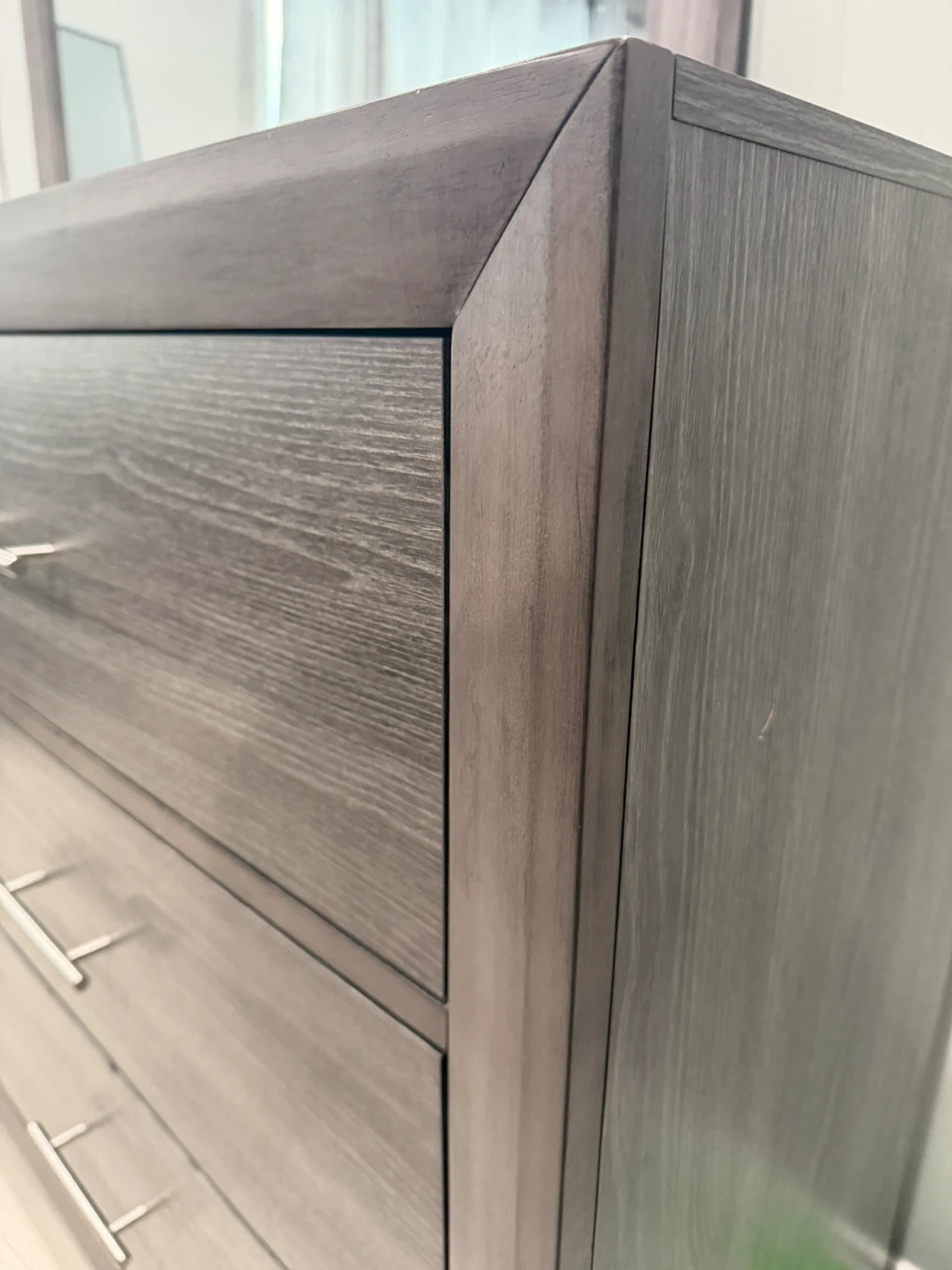 Gray Wood Dresser with Mirror - photo 4