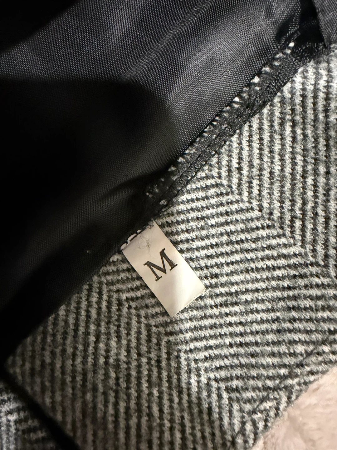 Gray Herringbone Mini Skirt - Size M - photo 4