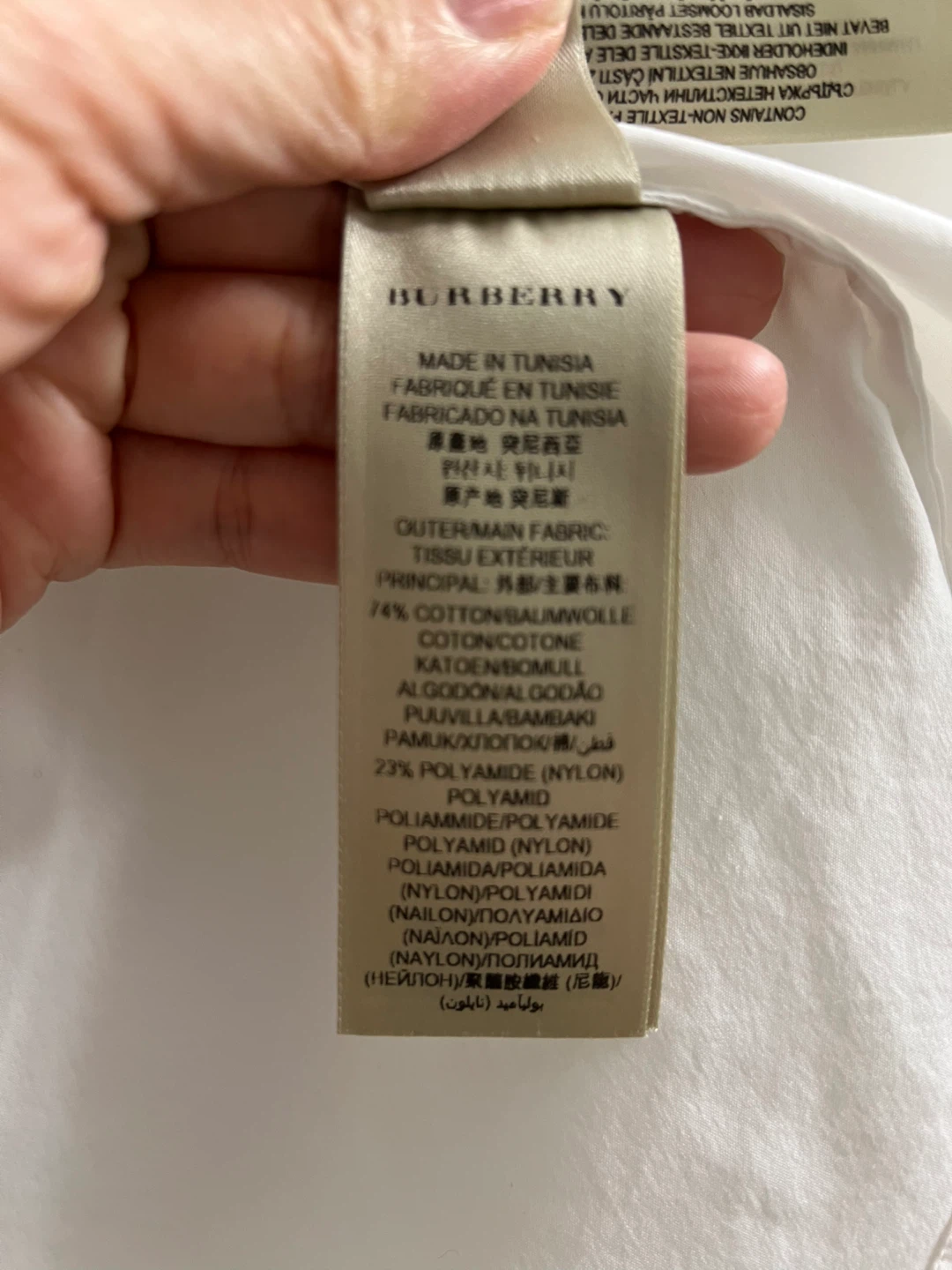 Burberry White Shirt with Black Leather Collar - photo 5