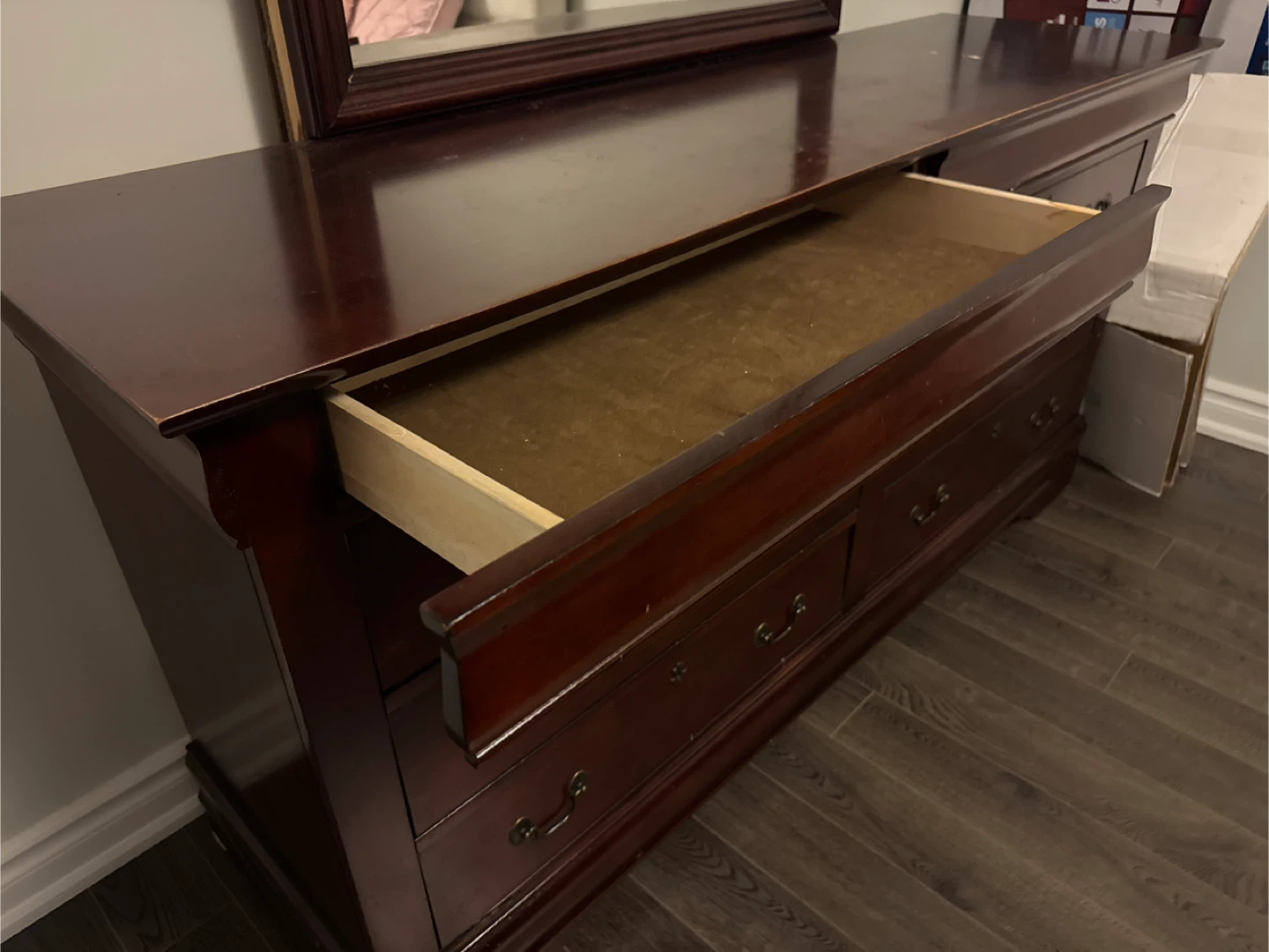 Cherry Wood Dresser with Mirror - photo 2