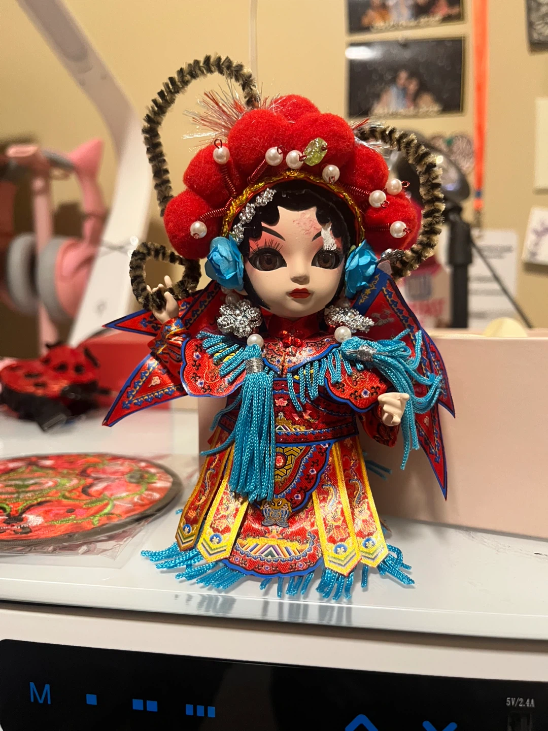 Collectible Chinese Opera Doll with Decorative Stick - photo 4
