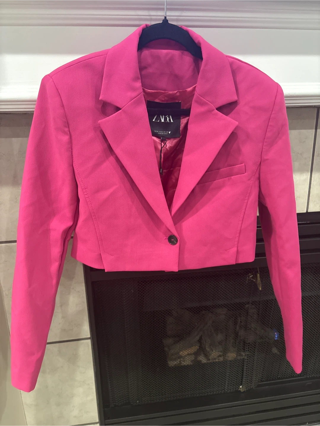 Zara Pink Cropped Blazer - Size M - photo 4