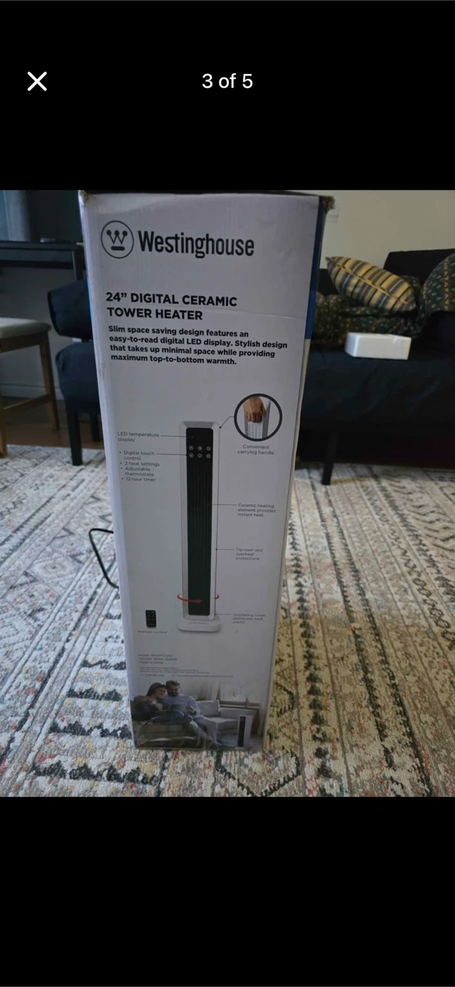 Westinghouse 24" Digital Ceramic Tower Heater with Remote - photo 3