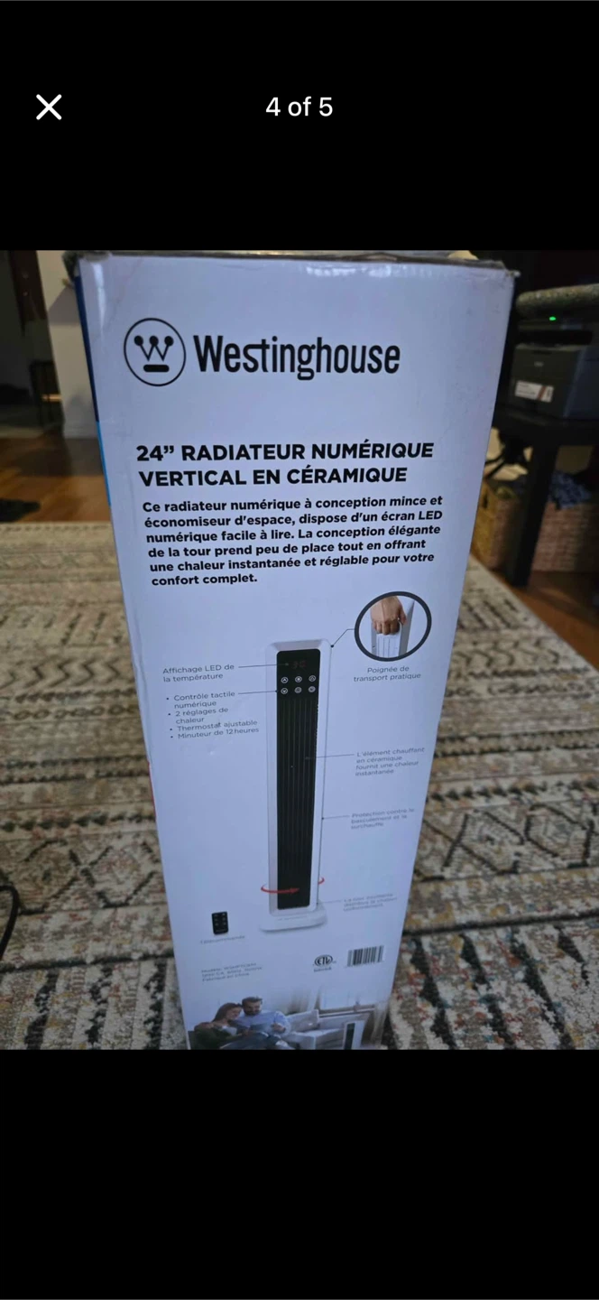 Westinghouse 24" Digital Ceramic Tower Heater with Remote - photo 4
