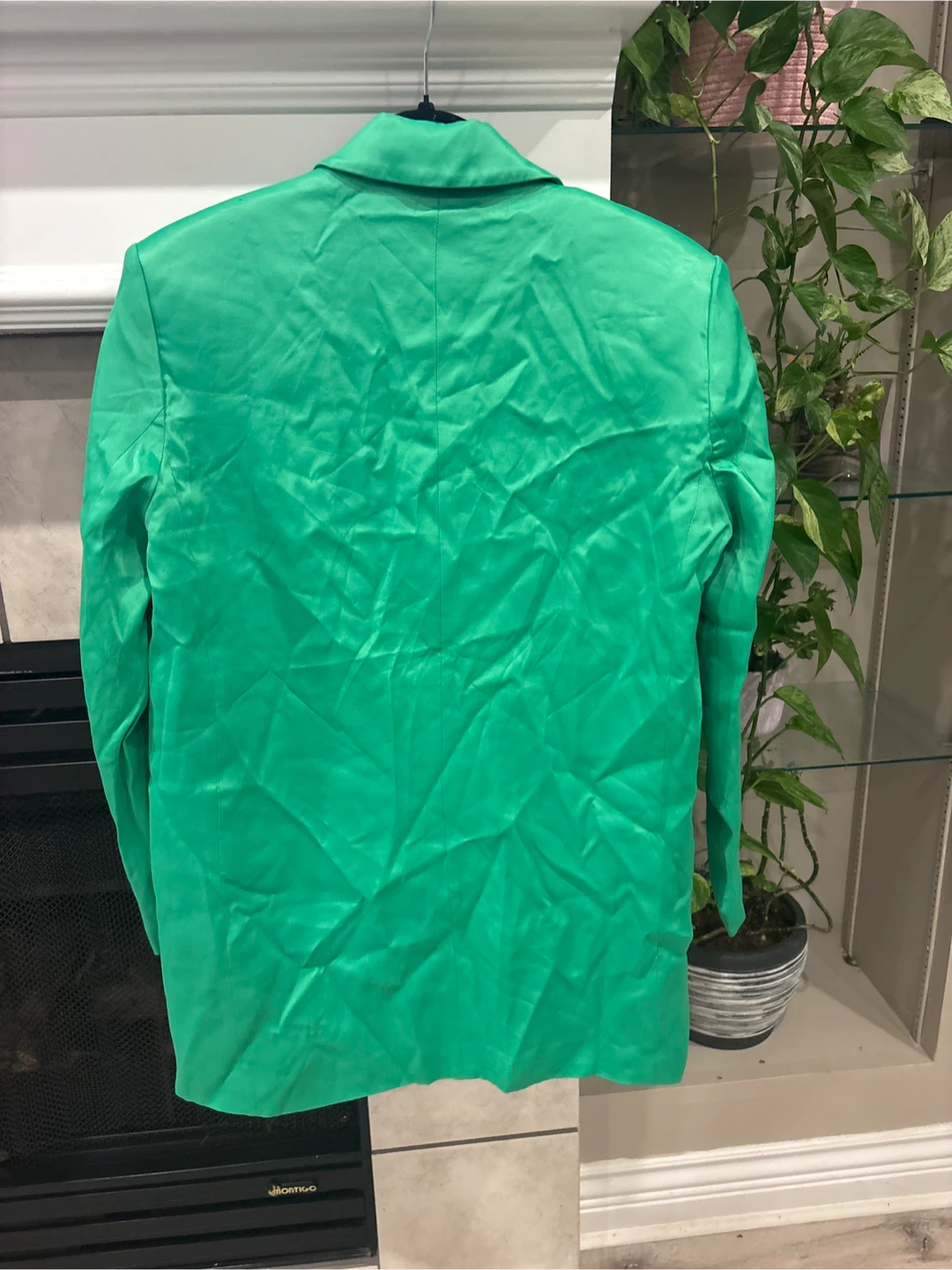 Zara Green Satin Blazer Size Medium - photo 5