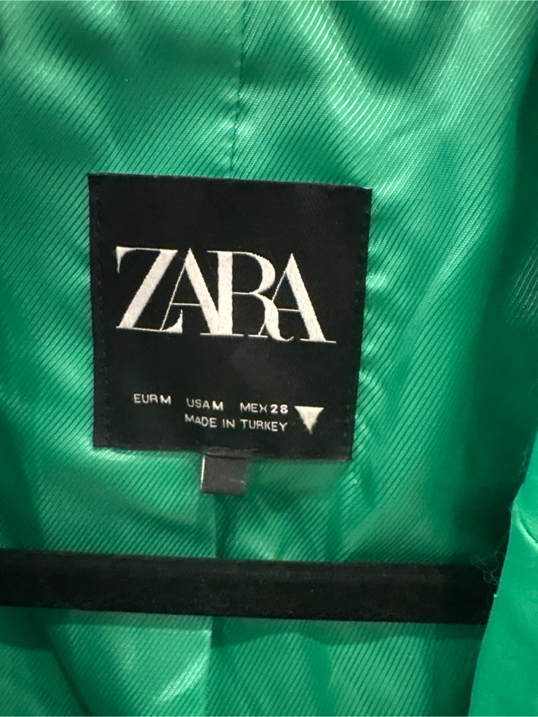 Zara Green Satin Blazer Size Medium - photo 2