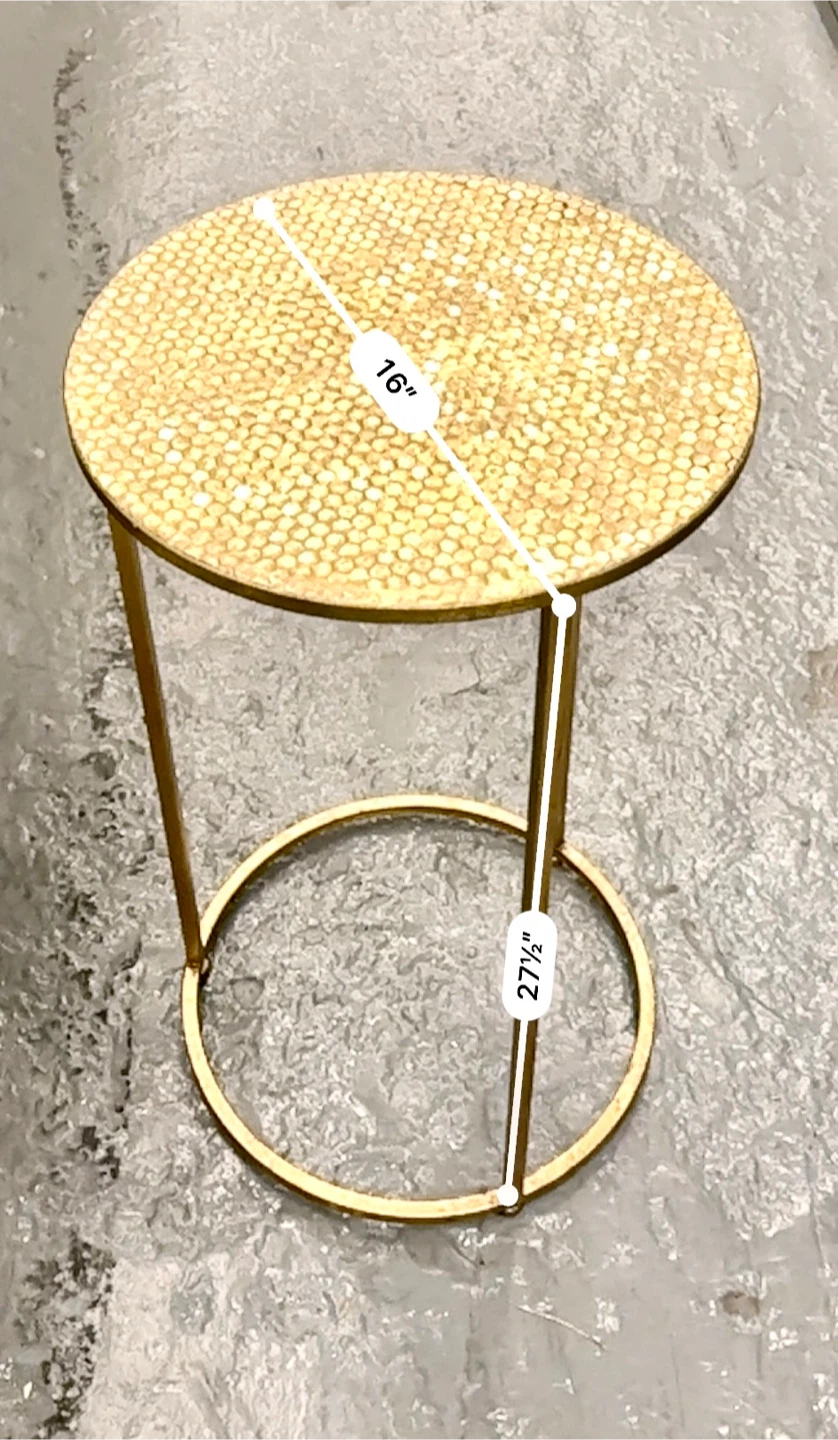 Gold Hexagonal Accent Side Table - photo 2