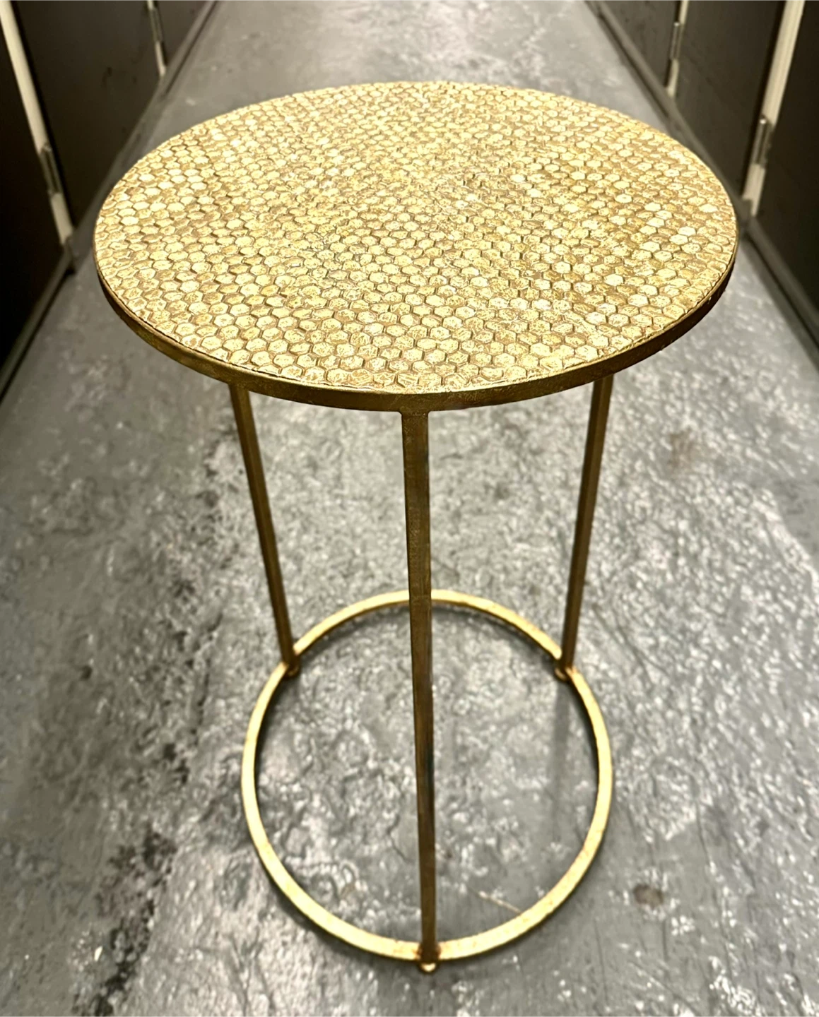 Gold Hexagonal Accent Side Table