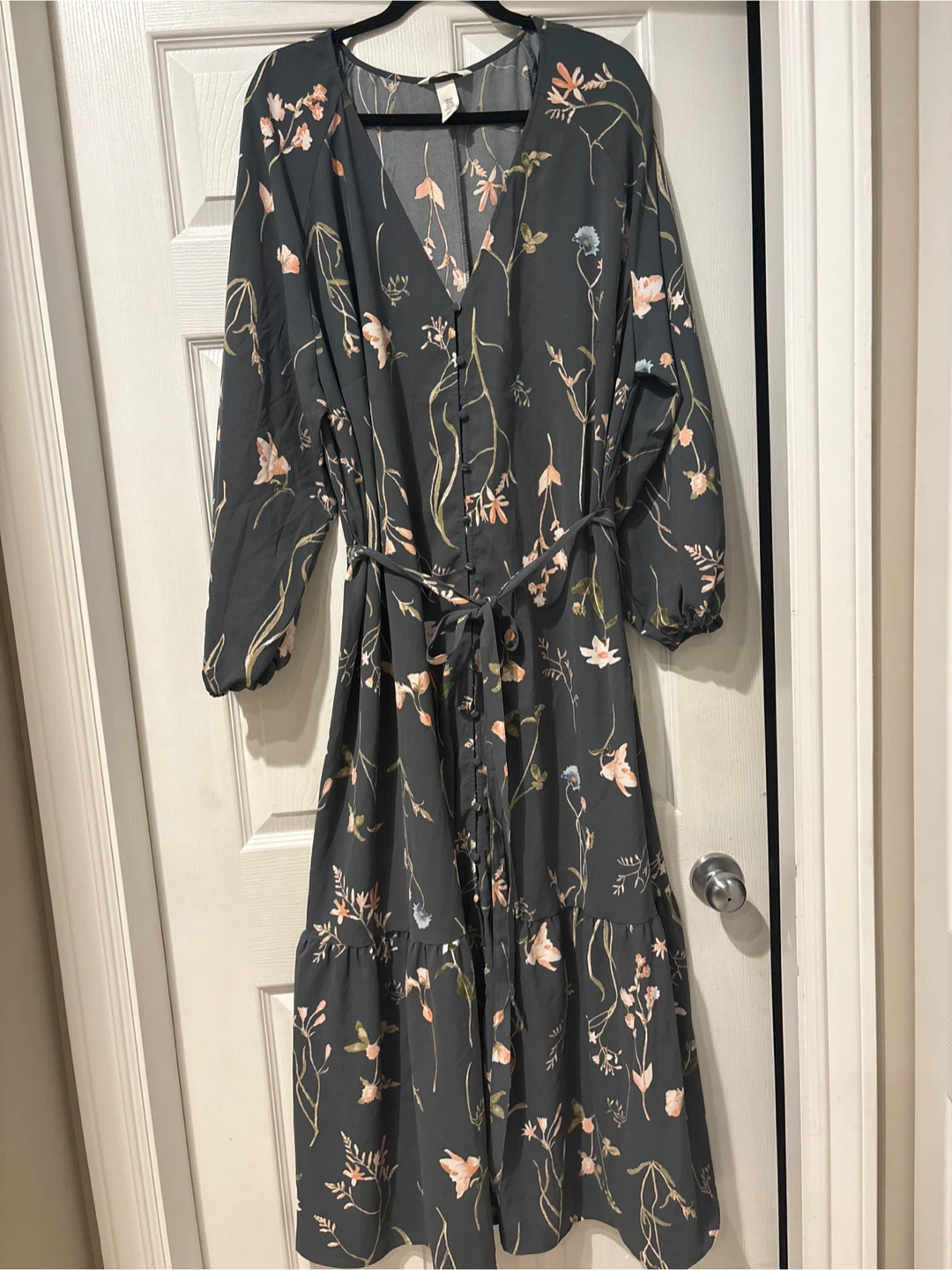 H&M Floral Button-Front Maxi Dress